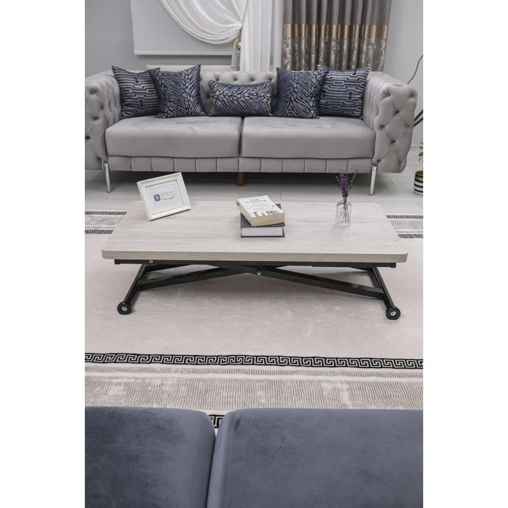 Home Üst Tabla Mdf Lizbon Oval KöşeAlt Ayak Siyah Renk