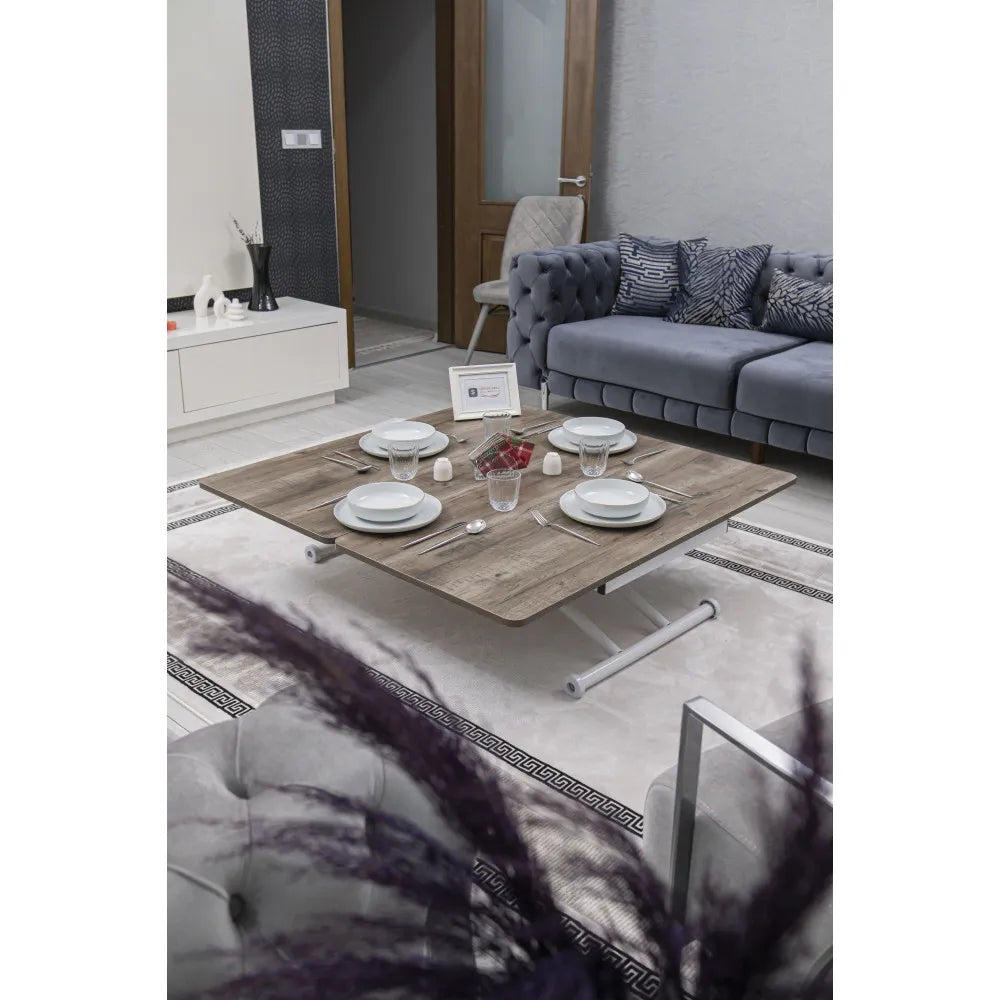 Juppo Üst Tabla Mdf Hattuşa Oval Köşe Alt Ayak Yuvarlak Beyaz Dışa Kıvrım