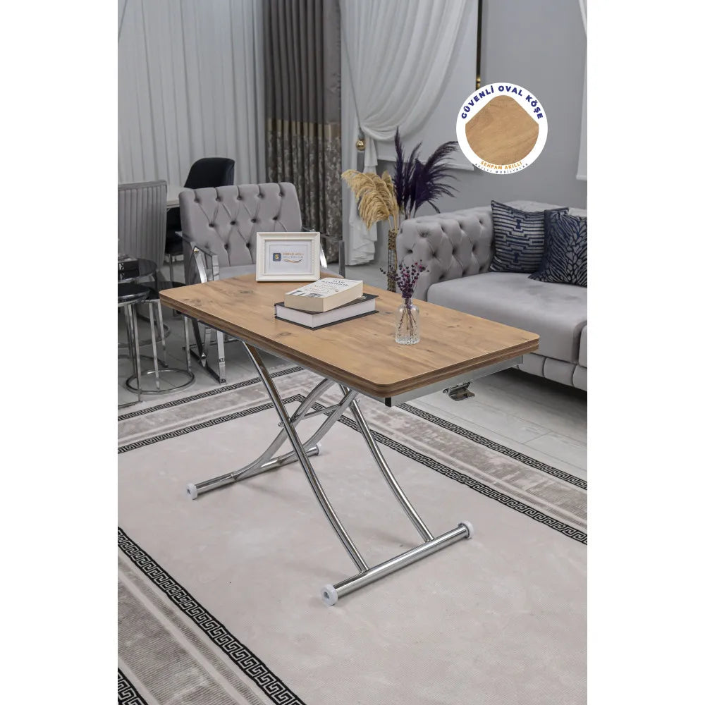 Juppo Üst Tabla Mdf EfesÇam Oval Köşe Alt Ayak Yuvarlak Krom Kaplama İçe Kıvrım