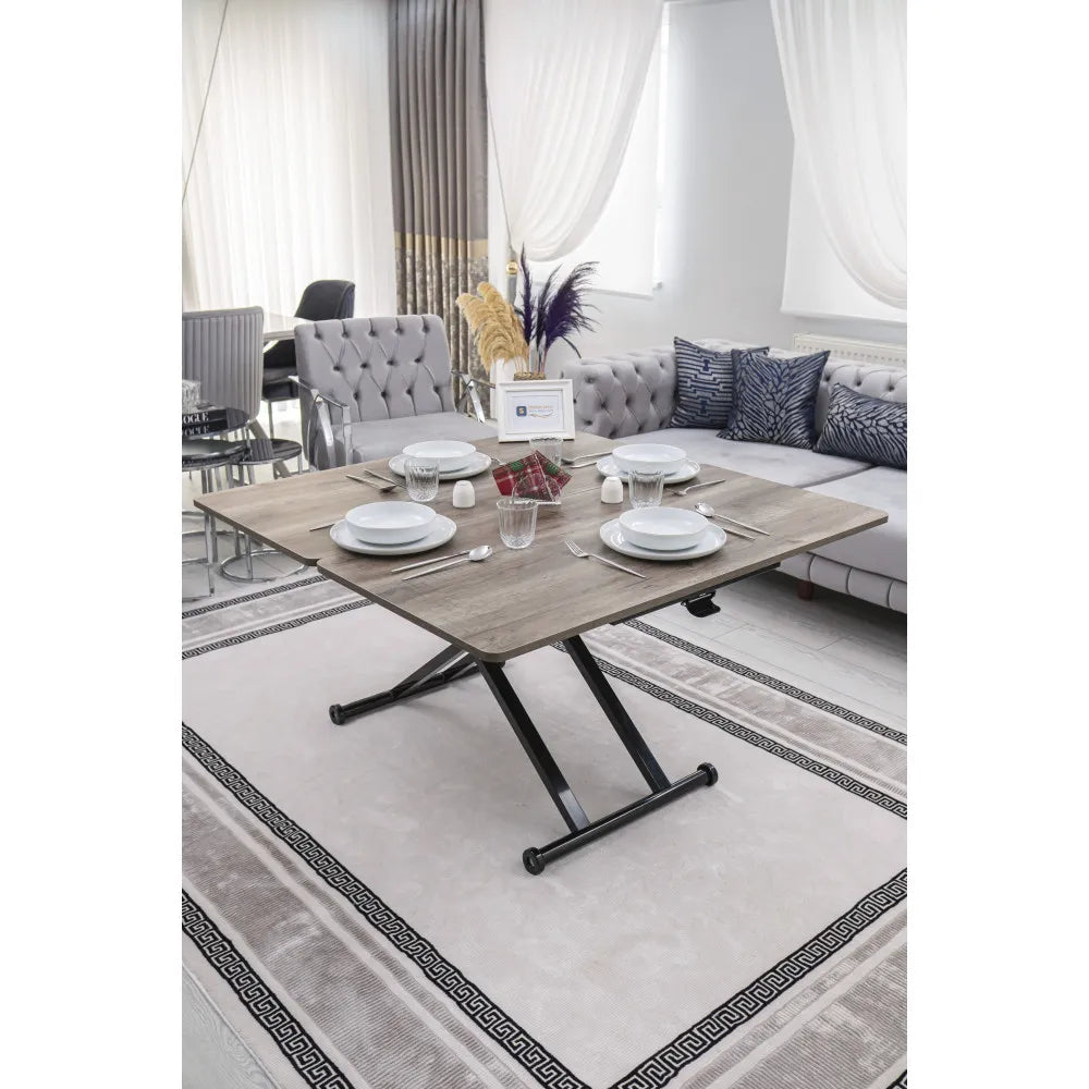 Home Üst Tabla Mdf Hattuşa Oval Köşe Alt Ayak Siyah Renk