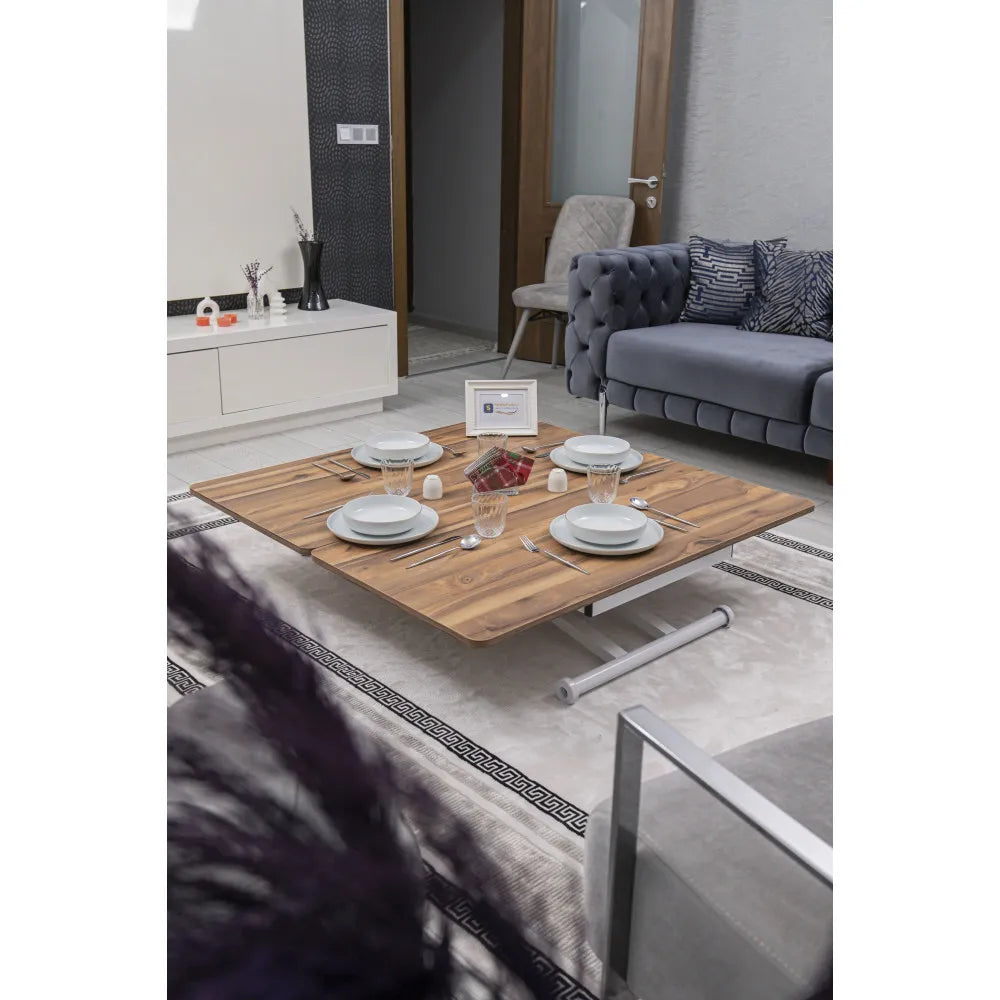 Home Üst Tabla Mdf Urartu Oval Köşe Alt Ayak Beyaz Renk