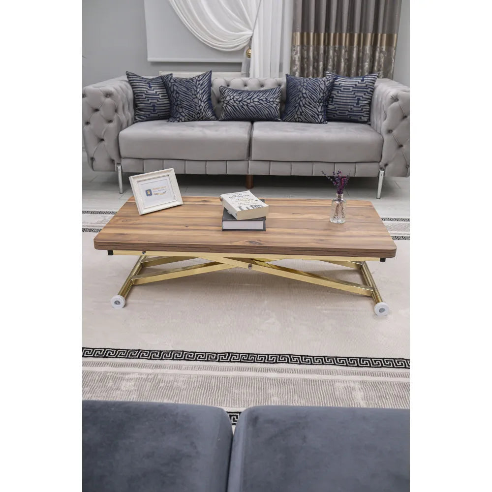 Home Üst Tabla Mdf Urartu Oval Köşe Alt Ayak Gold Kaplama