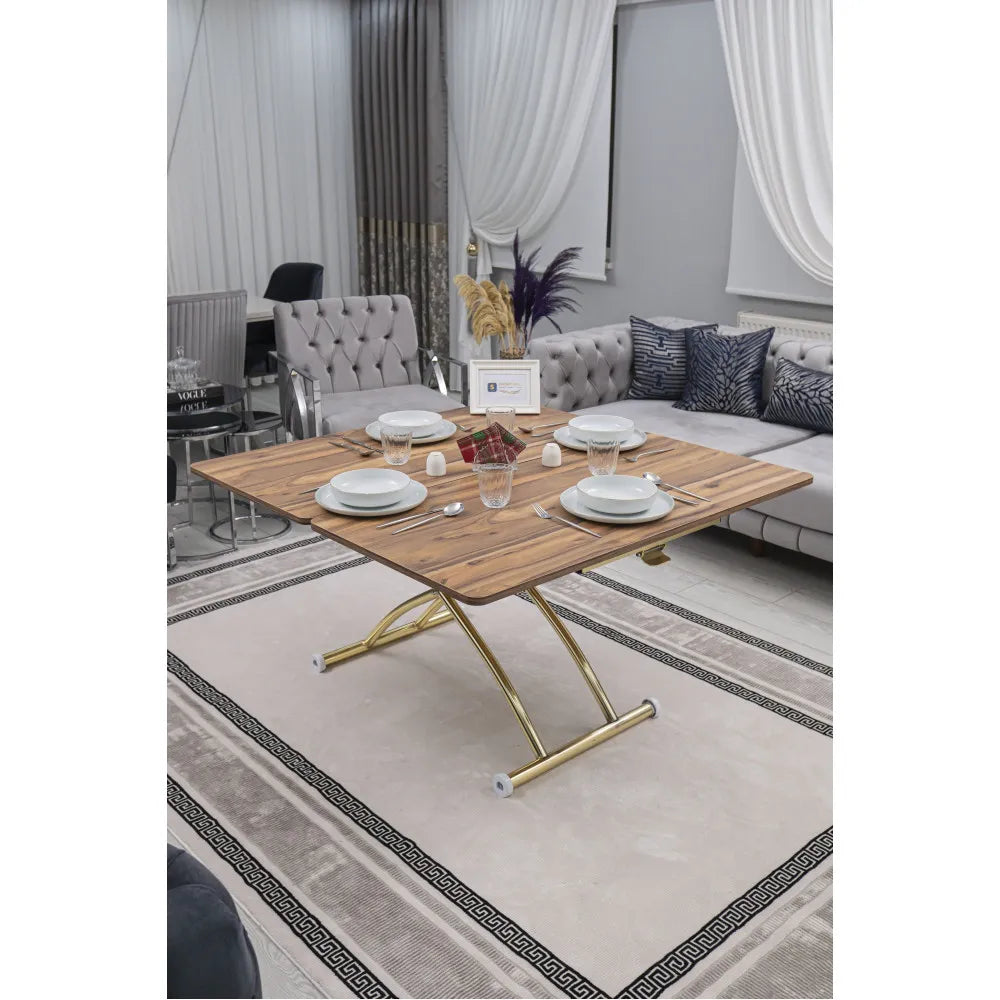 Juppo Üst Tabla Mdf Urartu Oval Köşe Alt Ayak Yuvarlak Gold Kaplama Dışa Kıvrım