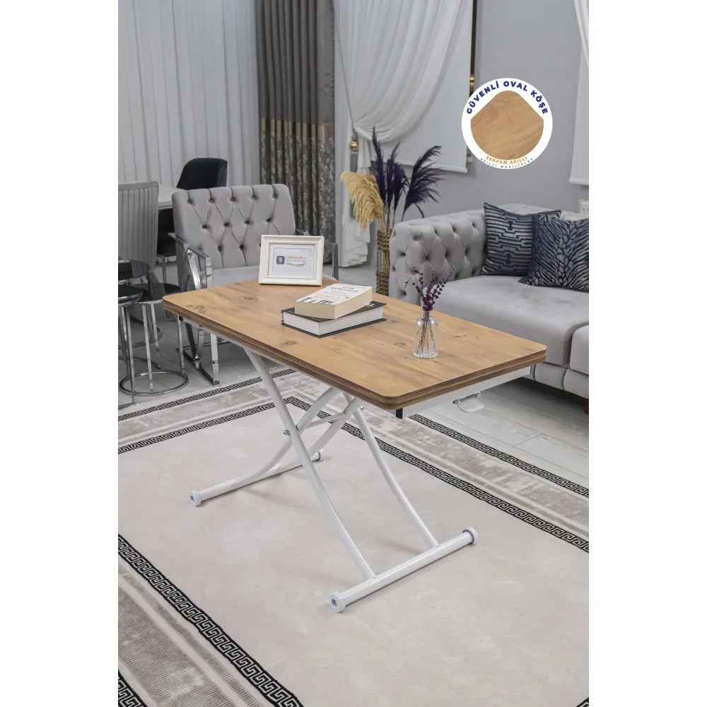 Juppo Üst Tabla Mdf EfesÇam Oval Köşe Alt Ayak Yuvarlak Beyaz İçe Kıvrım