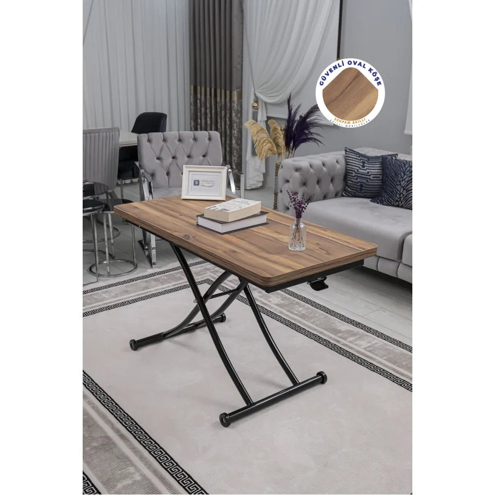 Juppo Üst Tabla Mdf Urartu Oval Köşe lt Ayak Yuvarlak Siyah İçe Kıvrım