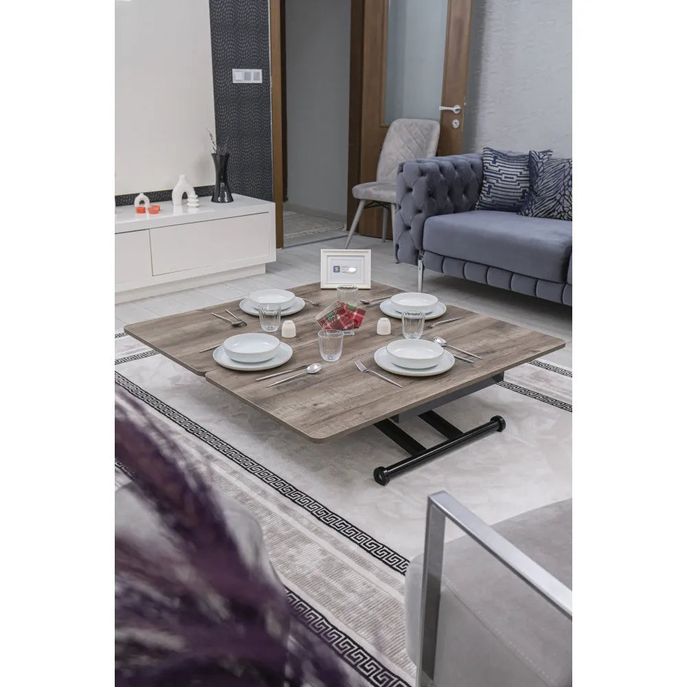 Home Üst Tabla Mdf Hattuşa Oval Köşe Alt Ayak Siyah Renk