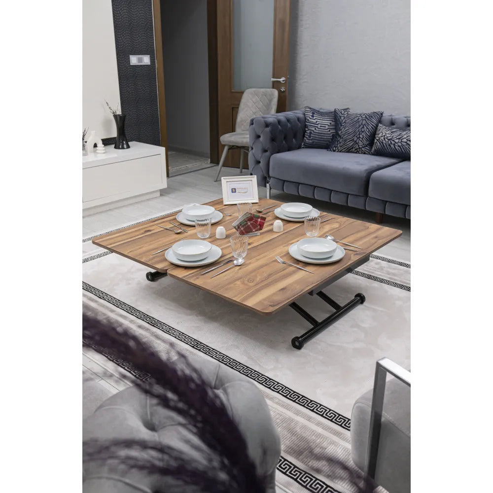 Juppo Üst Tabla Mdf Urartu Oval Köşe Alt Ayak Yuvarlak Siyah Dışa Kıvrım