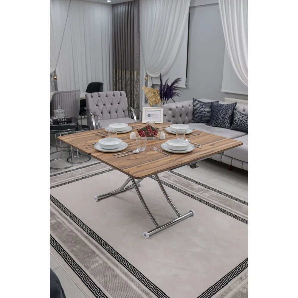 Juppo Üst Tabla Mdf Urartu Oval Köşe Alt Ayak Yuvarlak Krom Kaplama İçe Kıvrım