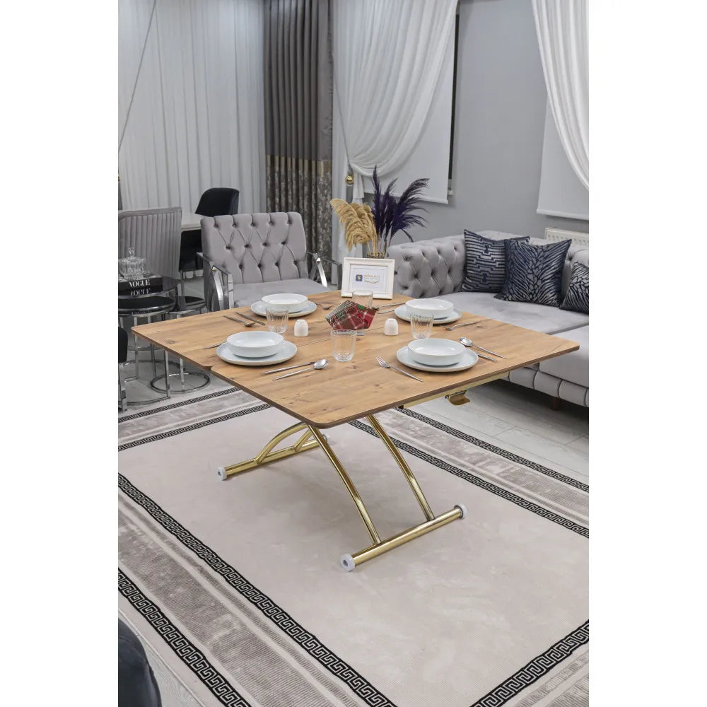 Juppo Üst Tabla Mdf EfesÇam Oval Köşe Alt Ayak Yuvarlak Gold Kaplama Dışa Kıvrım