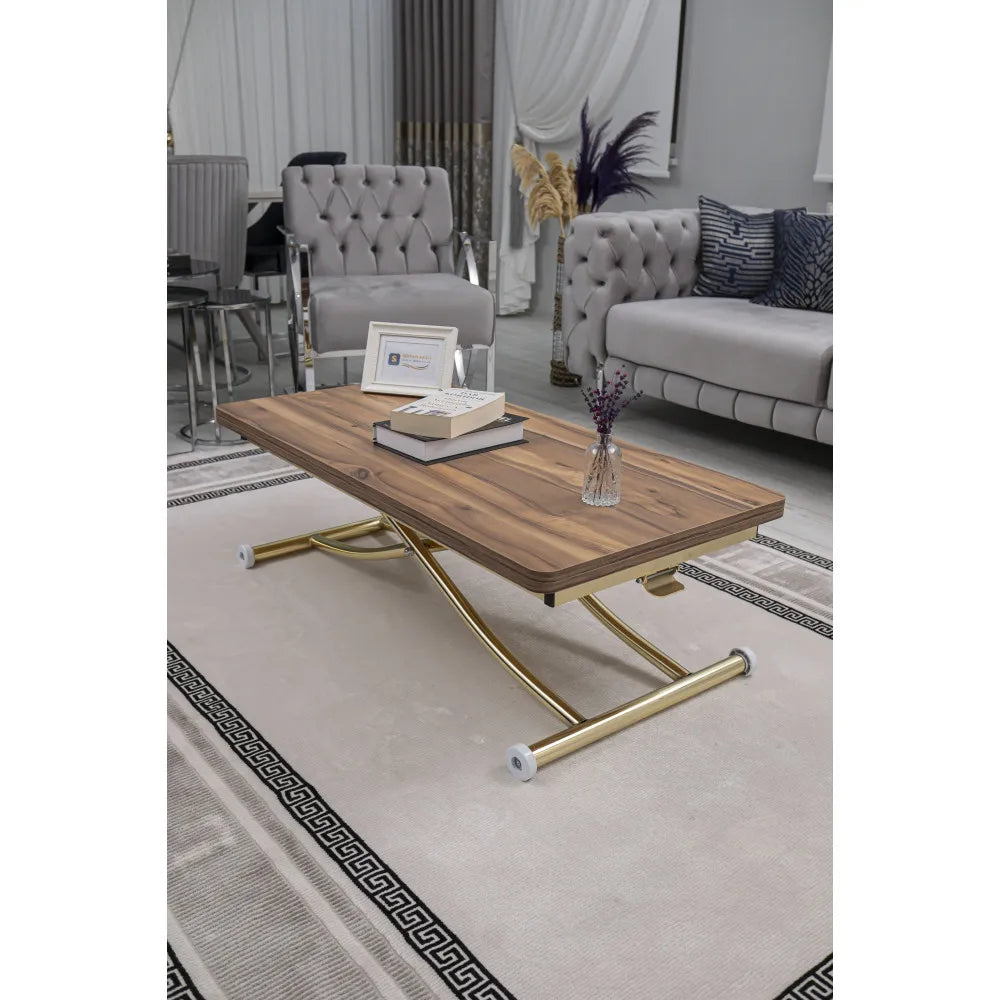Juppo Üst Tabla Mdf Urartu Oval Köşe Alt Ayak Yuvarlak Gold Kaplama İçe Kıvrım