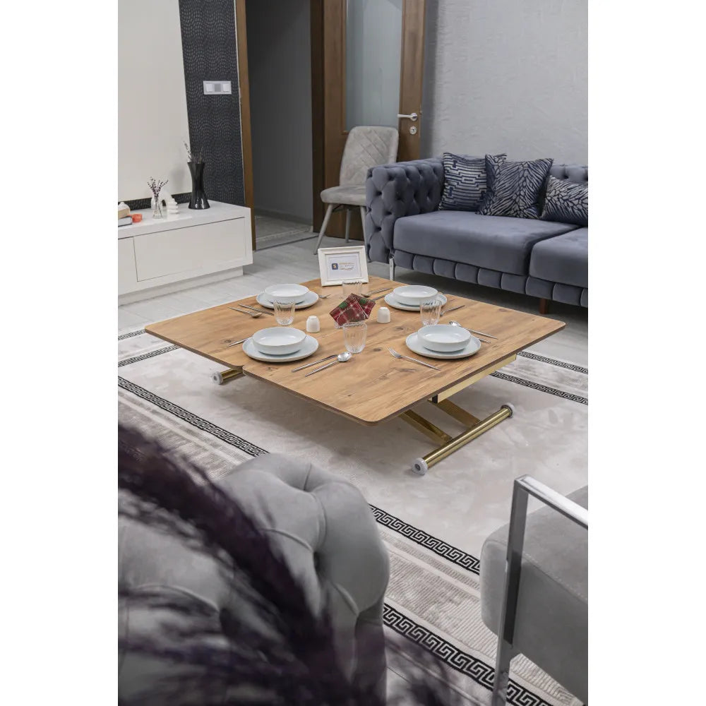 Home Üst Tabla Mdf EfesÇam Oval Köşe Alt Ayak Gold Kaplama