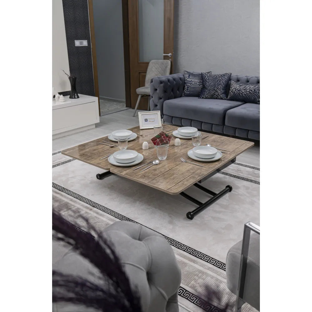 Juppo Üst Tabla Mdf Antiklayt Oval Köşe Alt Ayak Yuvarlak Siyah İçe Kıvrım