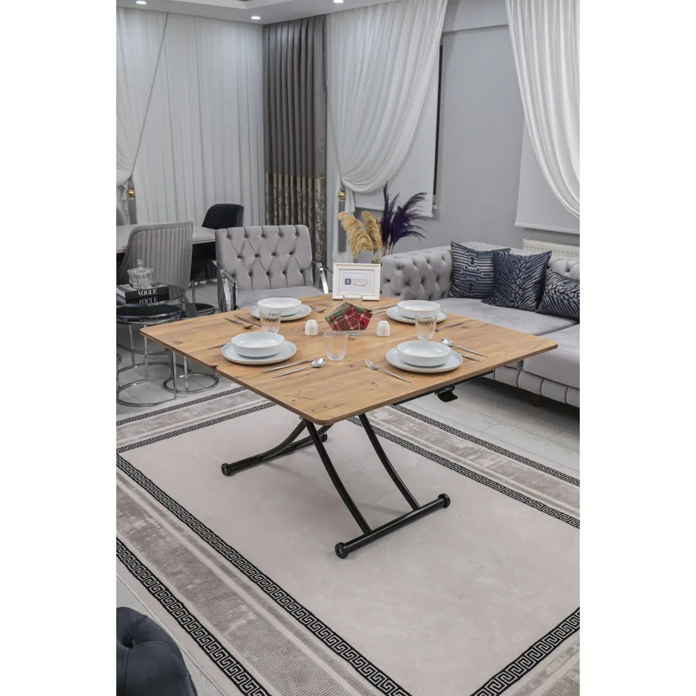 Juppo Üst Tabla Mdf EfesÇam Oval Köşe Alt Ayak Yuvarlak Siyah İçe Kıvrım