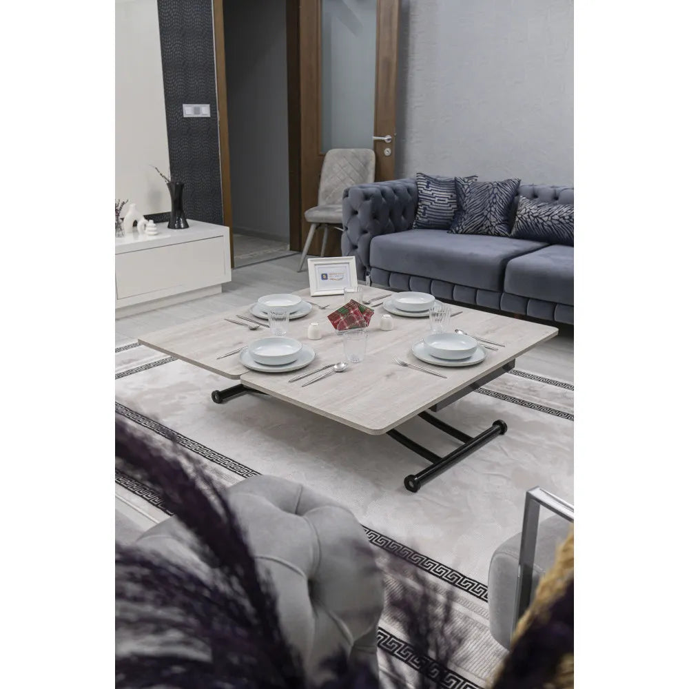 Juppo Üst Tabla Mdf Lizbon Oval Köşe lt Ayak Yuvarlak Siyah İçe Kıvrım