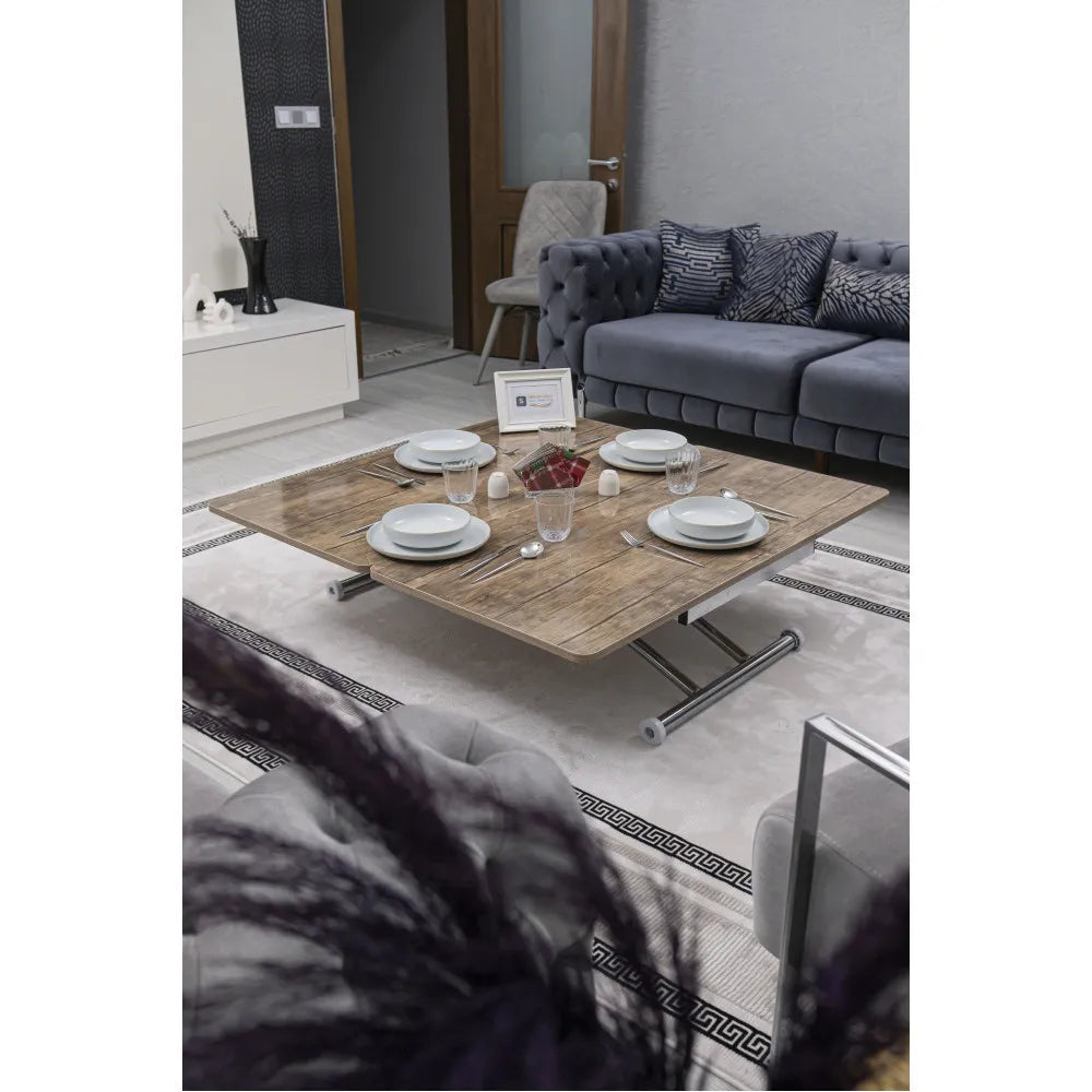 Juppo Üst Tabla Mdf Antiklayt Oval Köşe Alt Ayak Yuvarlak Krom Kaplama Dışa Kıvrım