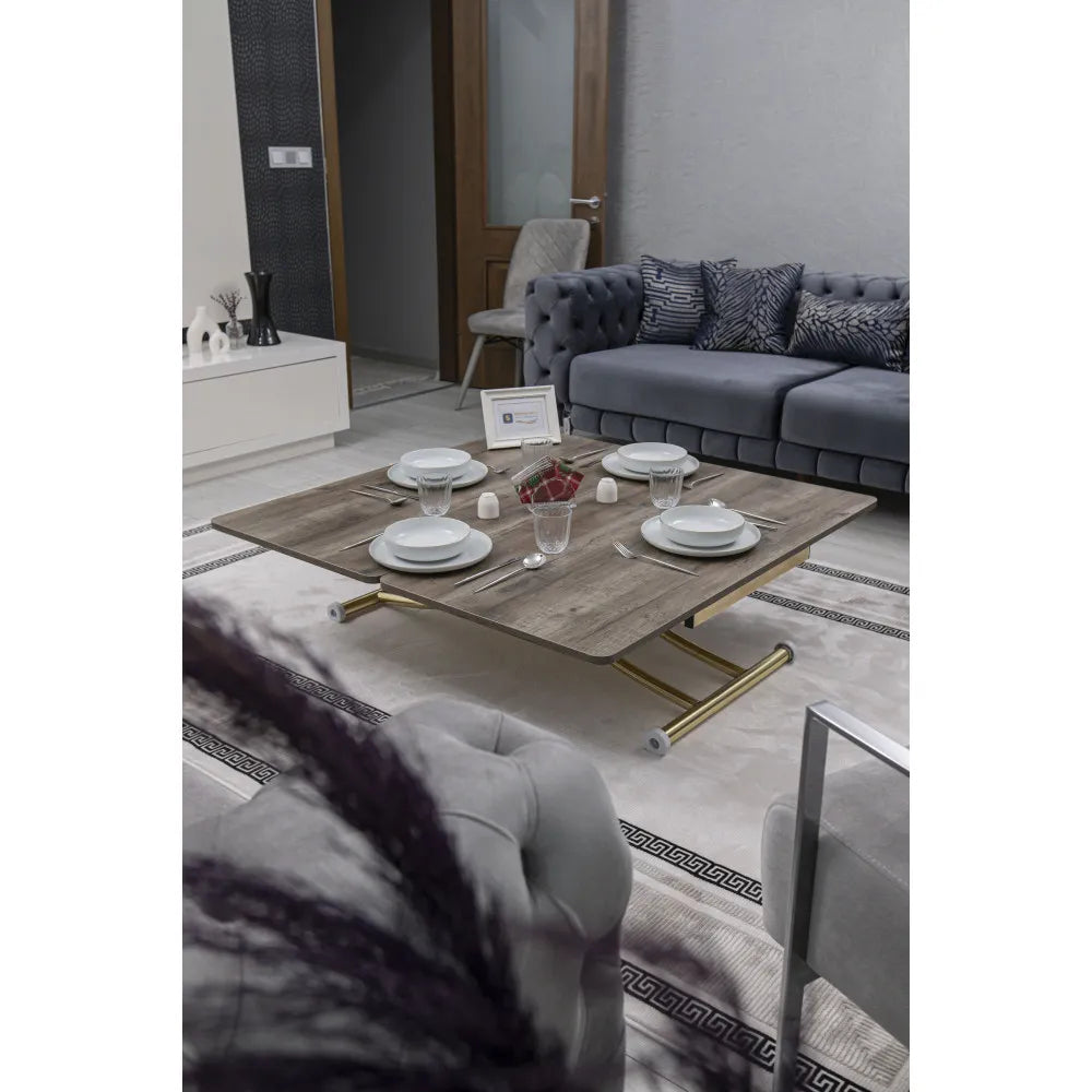 Juppo Üst Tabla Mdf Hattuşa Oval Köşe Alt Ayak Yuvarlak Gold Kaplama İçe Kıvrım