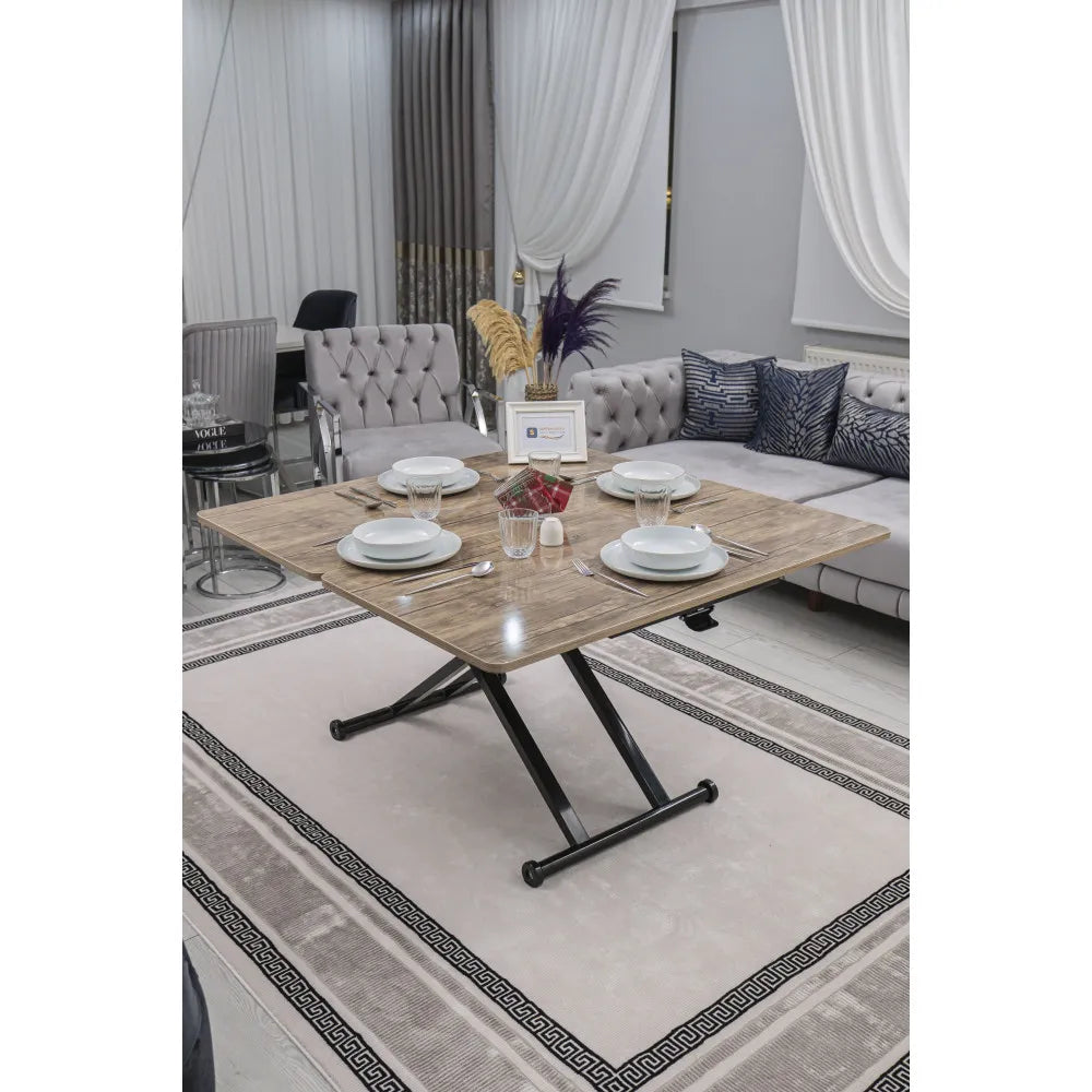 Home Üst Tabla Mdf Antiklayt Oval KöşeAlt Ayak Siyah Renk