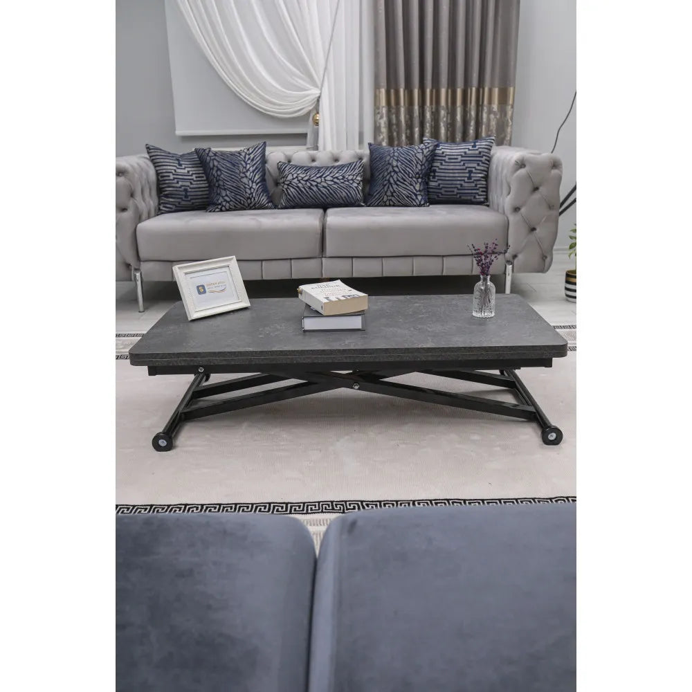 Home Üst Tabla Mdf Kartal Oval Köşe Alt Siyah Ayak Renk