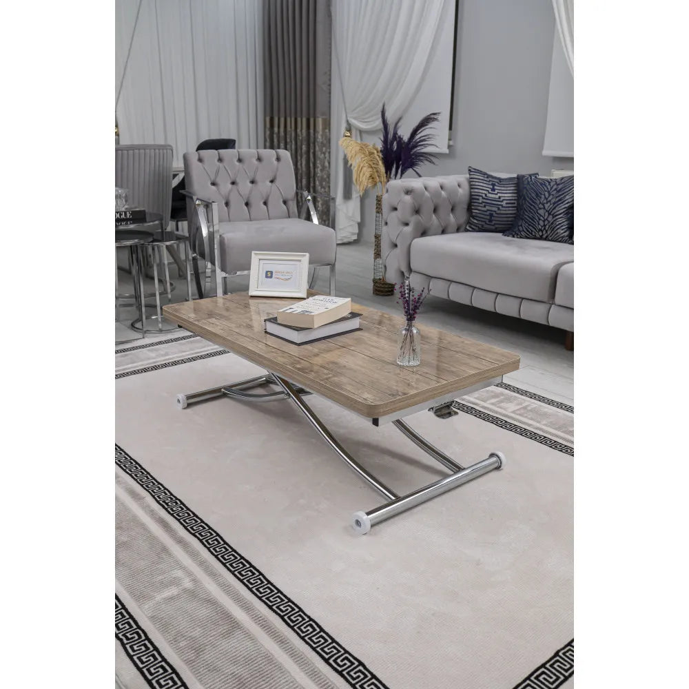 Juppo Üst Tabla Mdf Antiklayt Oval Köşe Alt Ayak Yuvarlak Krom Kaplama İçe Kıvrım