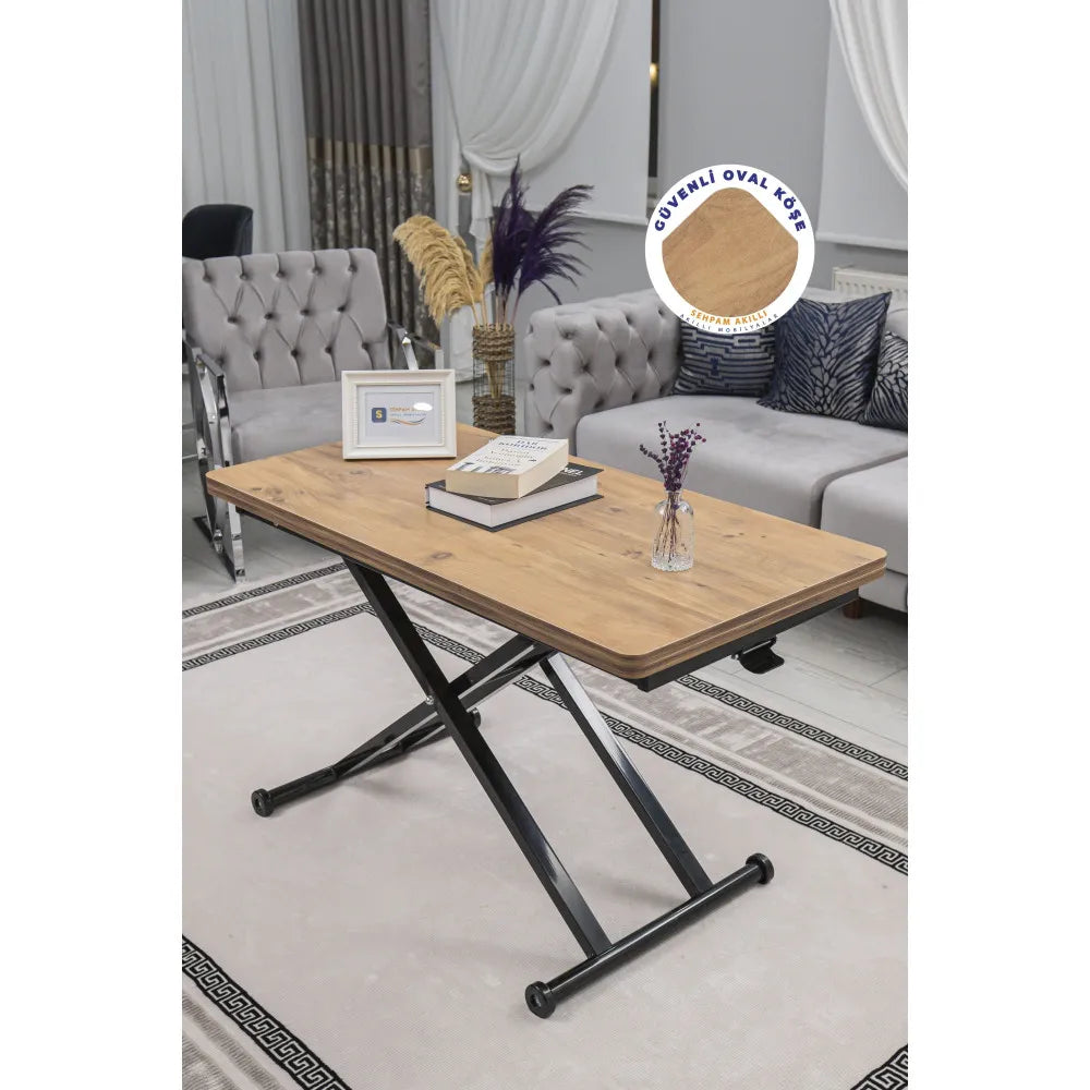 Home Üst Tabla Mdf Efesçam Oval Köşe Alt Ayak Siyah Renk