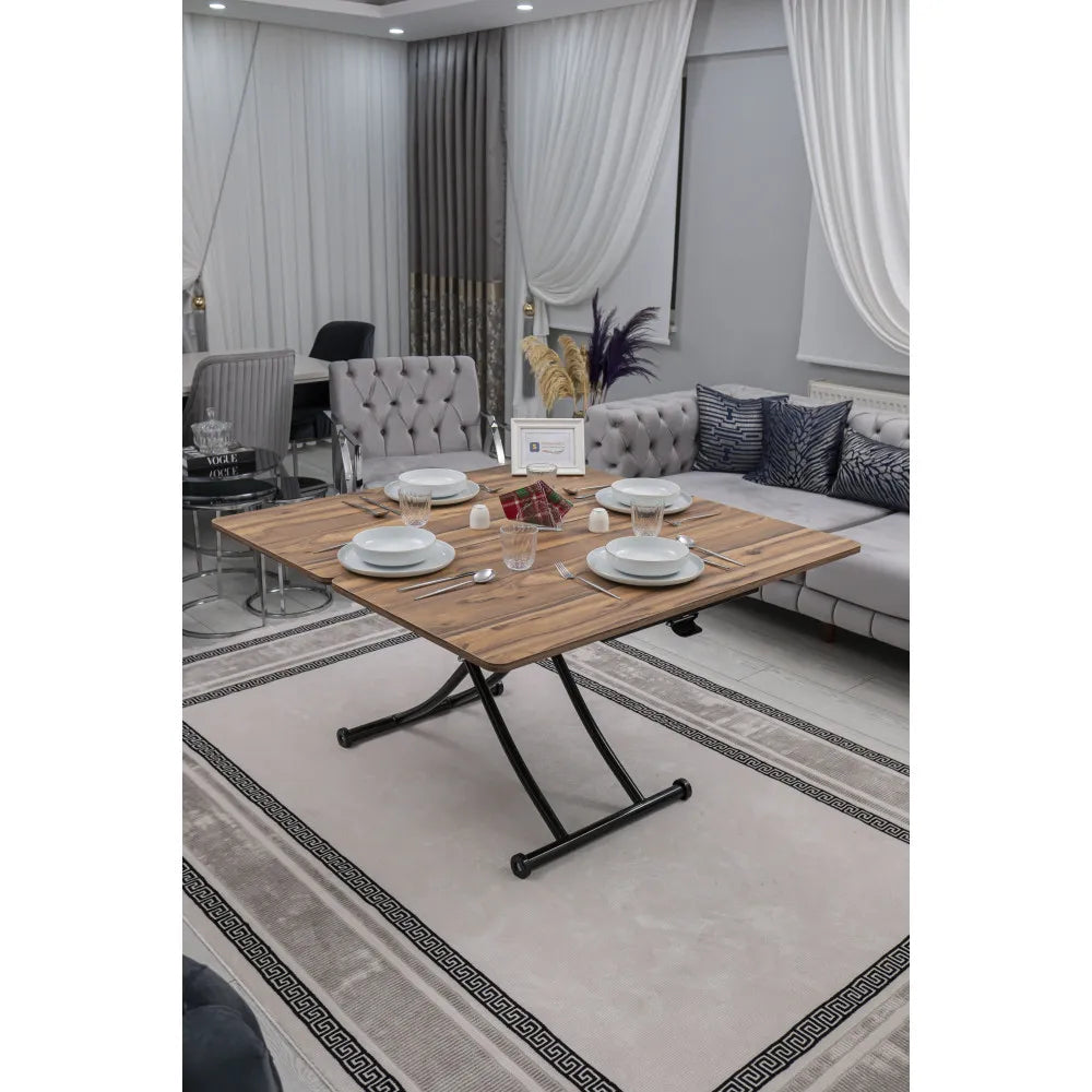 Juppo Üst Tabla Mdf Urartu Oval Köşe lt Ayak Yuvarlak Siyah İçe Kıvrım