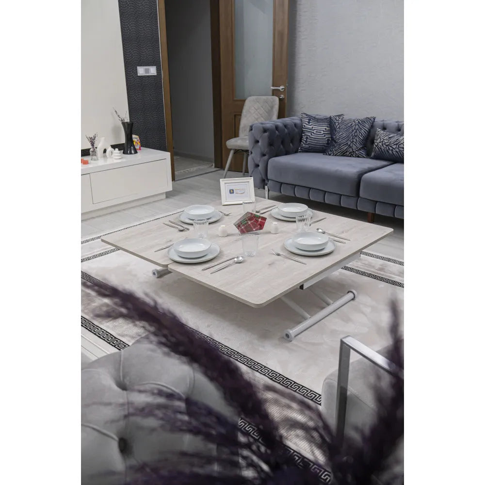 Juppo Üst Tabla Mdf Lizbon Oval Köşe Alt Ayak Yuvarlak Beyaz Dışa Kıvrım