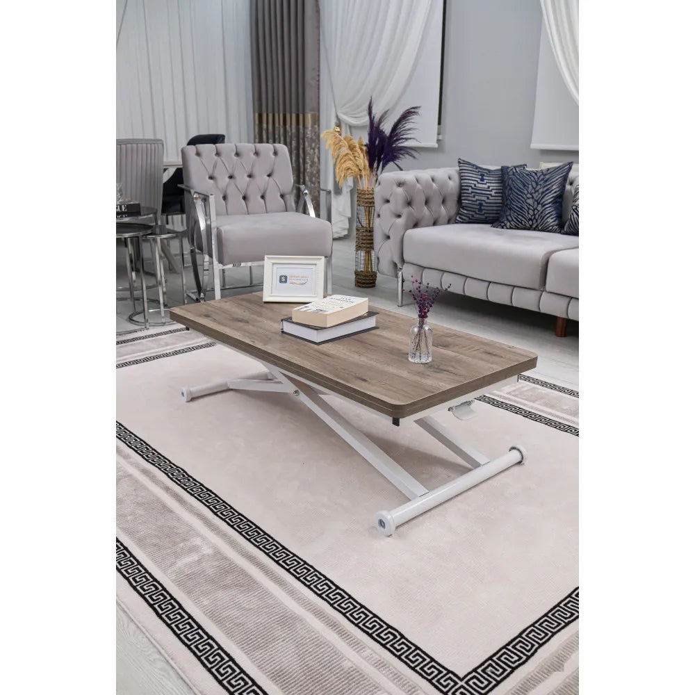 Home Üst Tabla Mdf Hattuşa Oval Köşe Alt Ayak Beyaz Renk