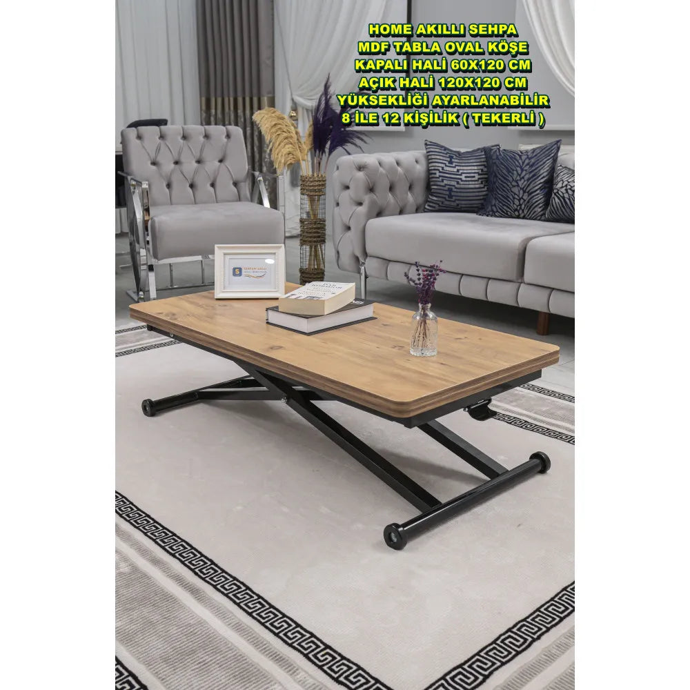 Home Üst Tabla Mdf Efesçam Oval Köşe Alt Ayak Siyah Renk