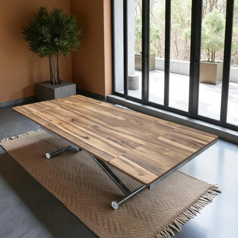 Yan Baştan Açılır Akıllı Masa Üst Mdf Urartu Alt Ayak Krom Kaplama