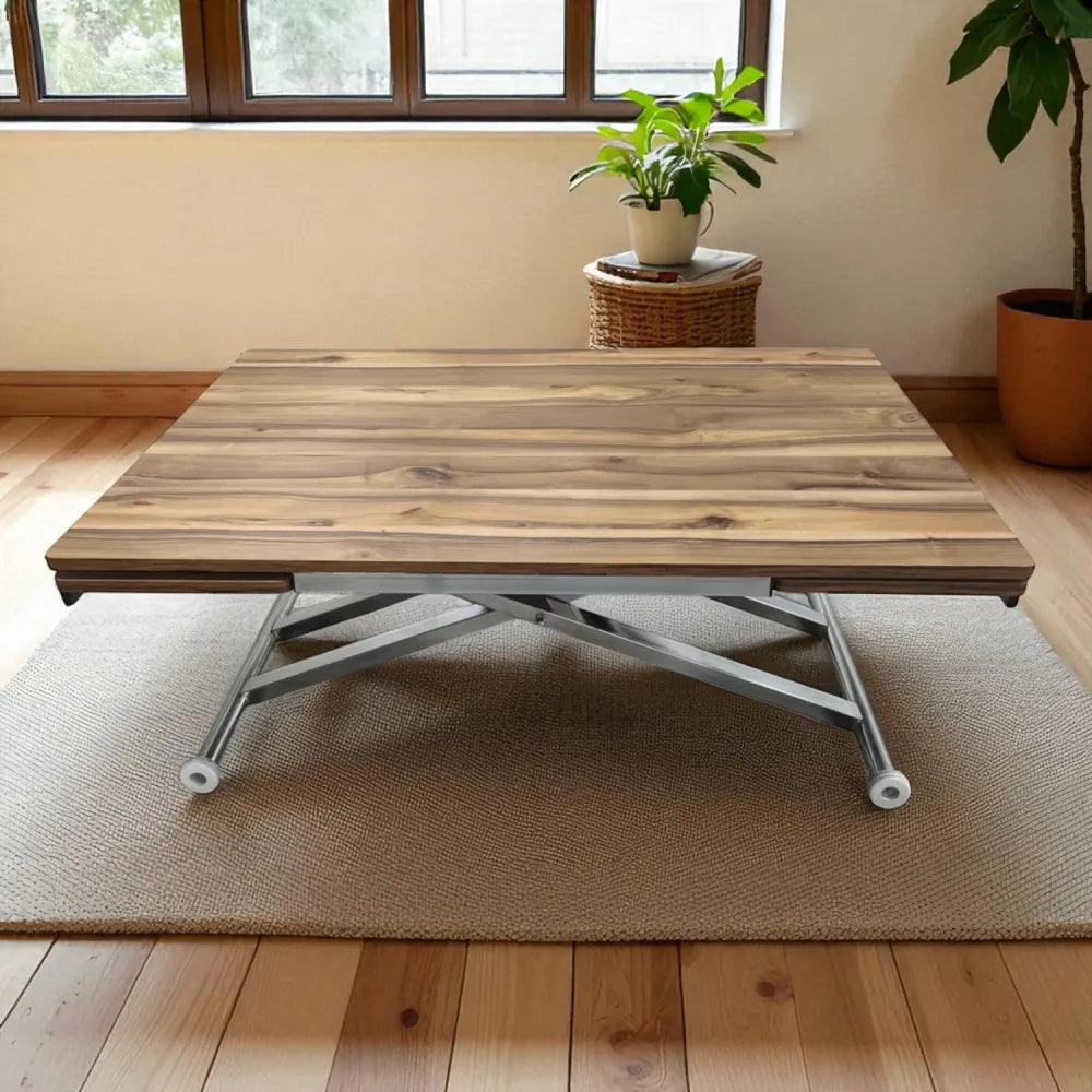 Yan Baştan Açılır Akıllı Masa Üst Mdf Urartu Alt Ayak Krom Kaplama