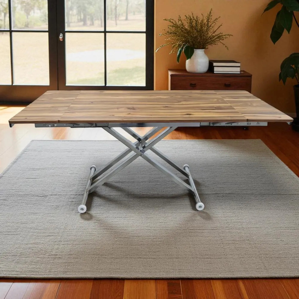 Yan Baştan Açılır Akıllı Masa Üst Mdf Urartu Alt Ayak Krom Kaplama