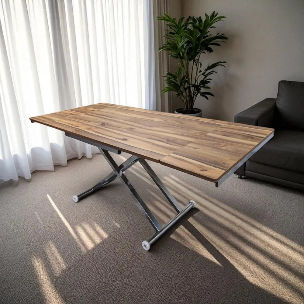 Yan Baştan Açılır Akıllı Masa Üst Mdf Urartu Alt Ayak Krom Kaplama