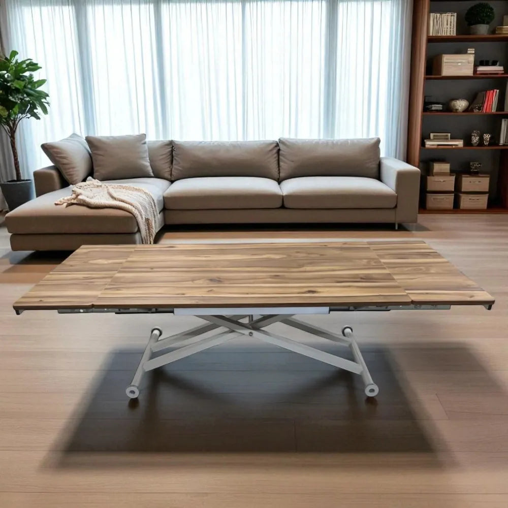 Yan Baştan Açılır Akıllı Masa Üst Mdf Urartu Alt Ayak Beyaz Renk