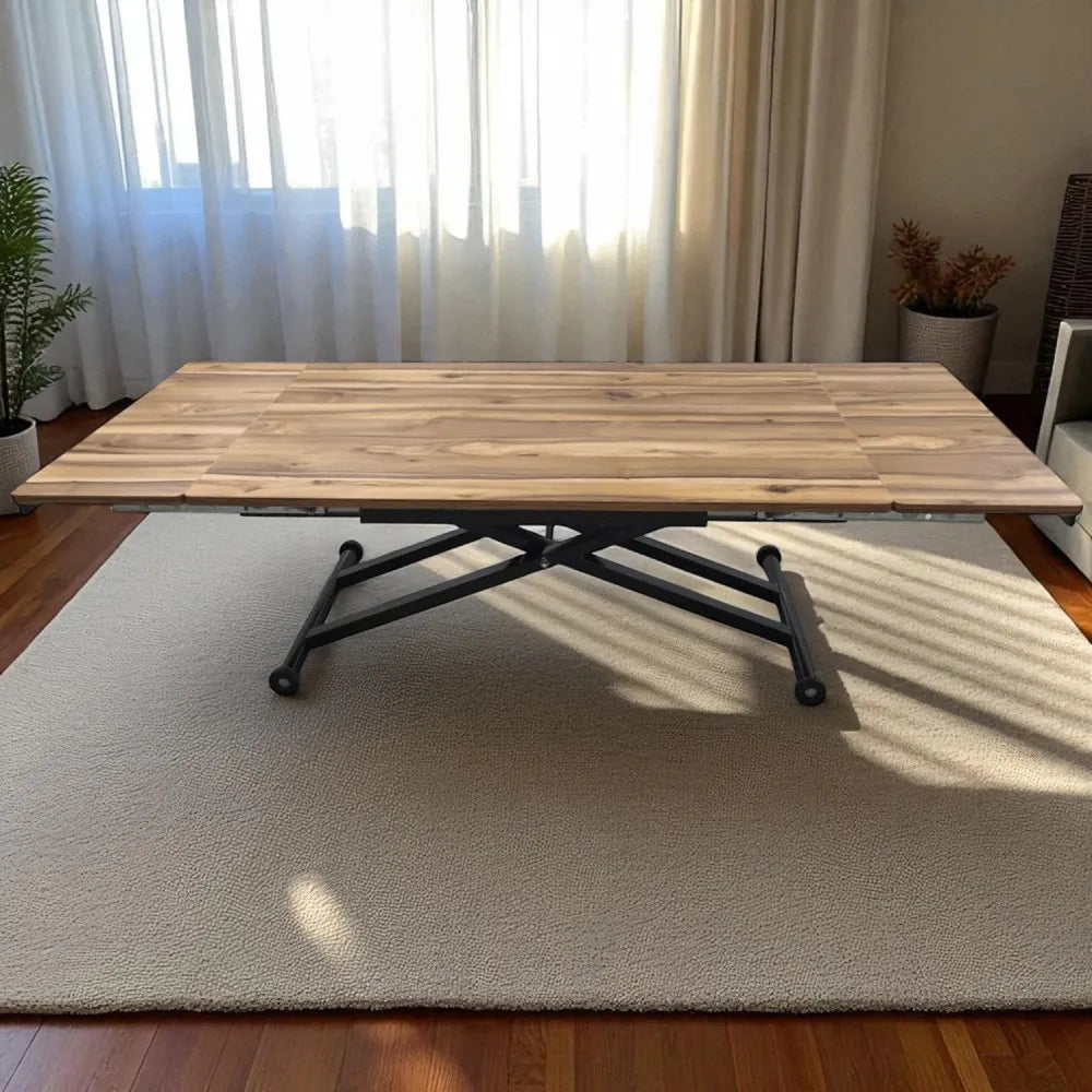 Yan Baştan Açılır Akıllı Masa Üst Mdf Urartu Alt Ayak Siyah Renk