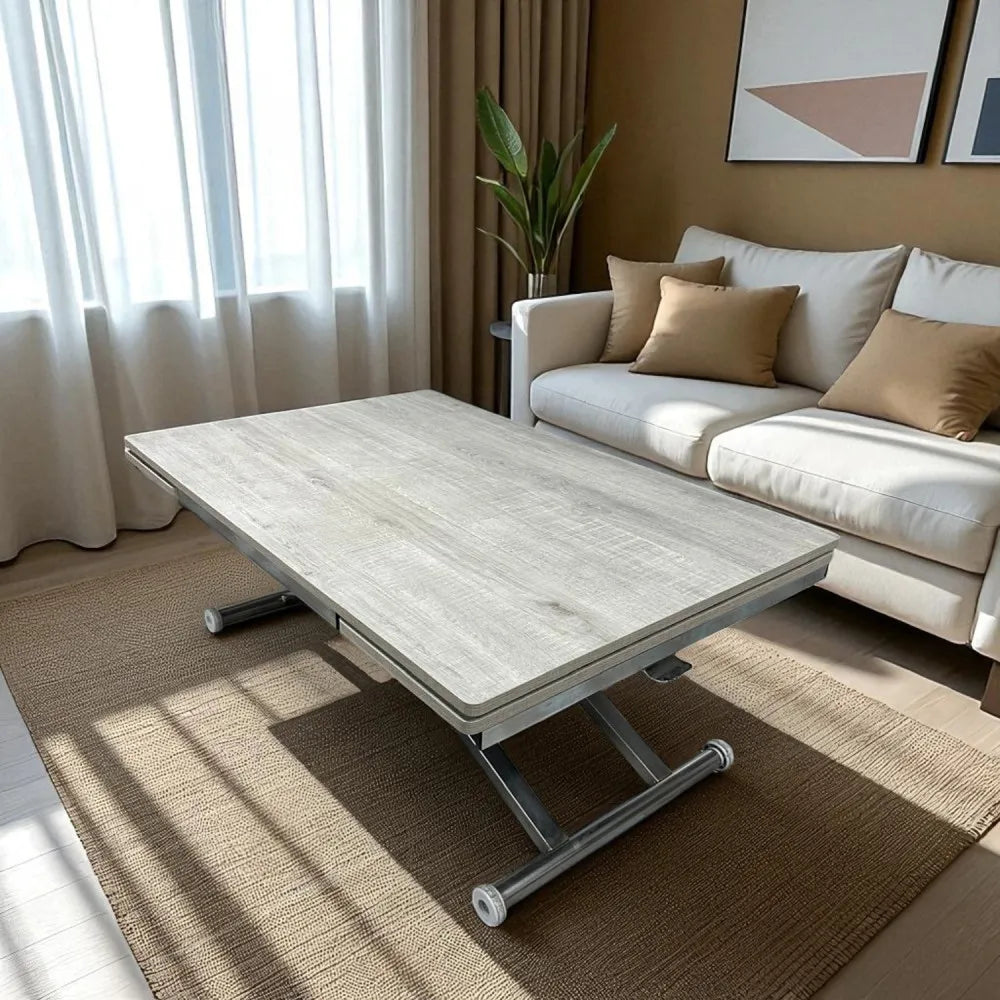 Yan Baştan Açılır Akıllı Masa Üst Mdf Lizbon Alt Ayak Krom Kaplama