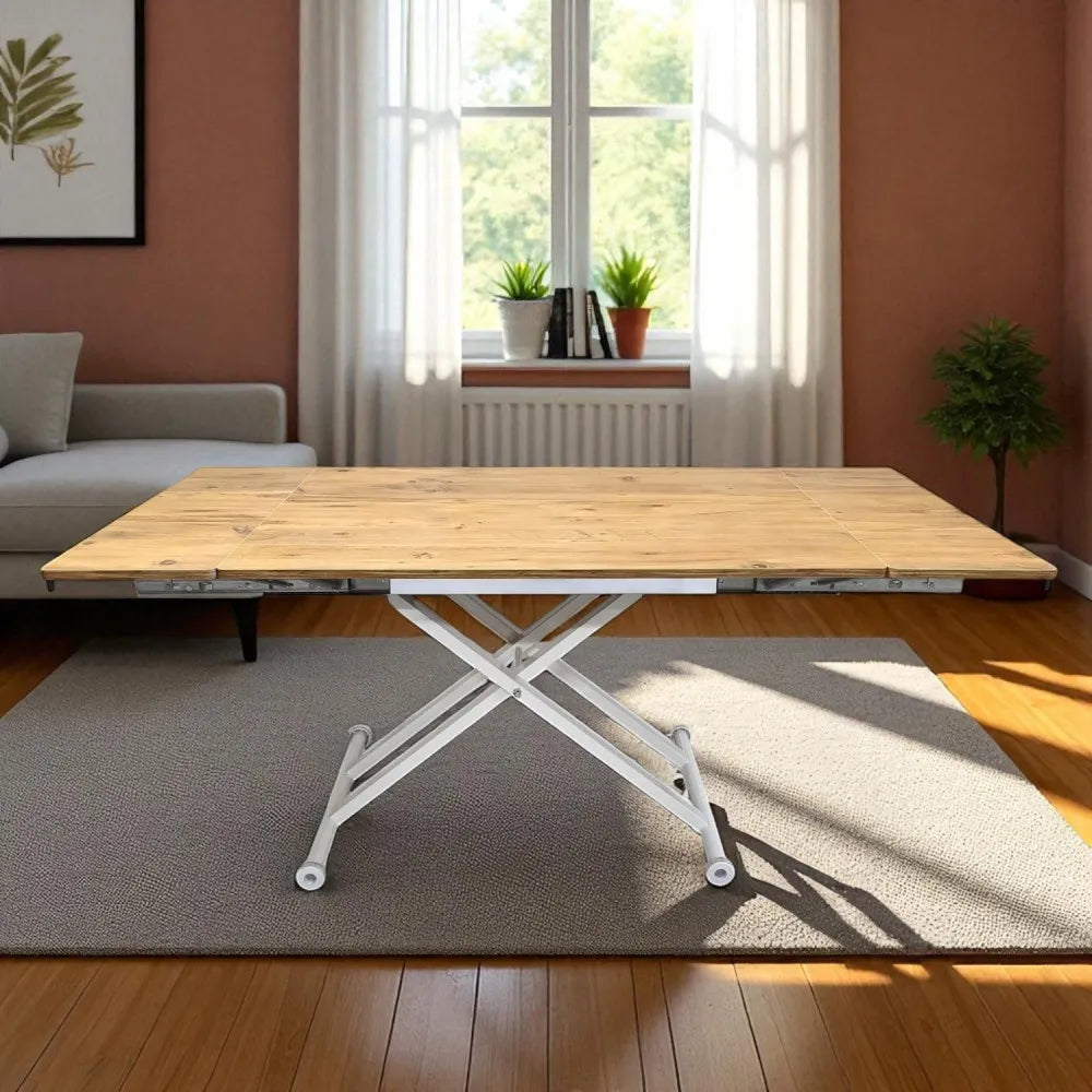 Yan Baştan Açılır Akıllı Masa Üst Mdf Efesçam Alt Ayak Beyaz