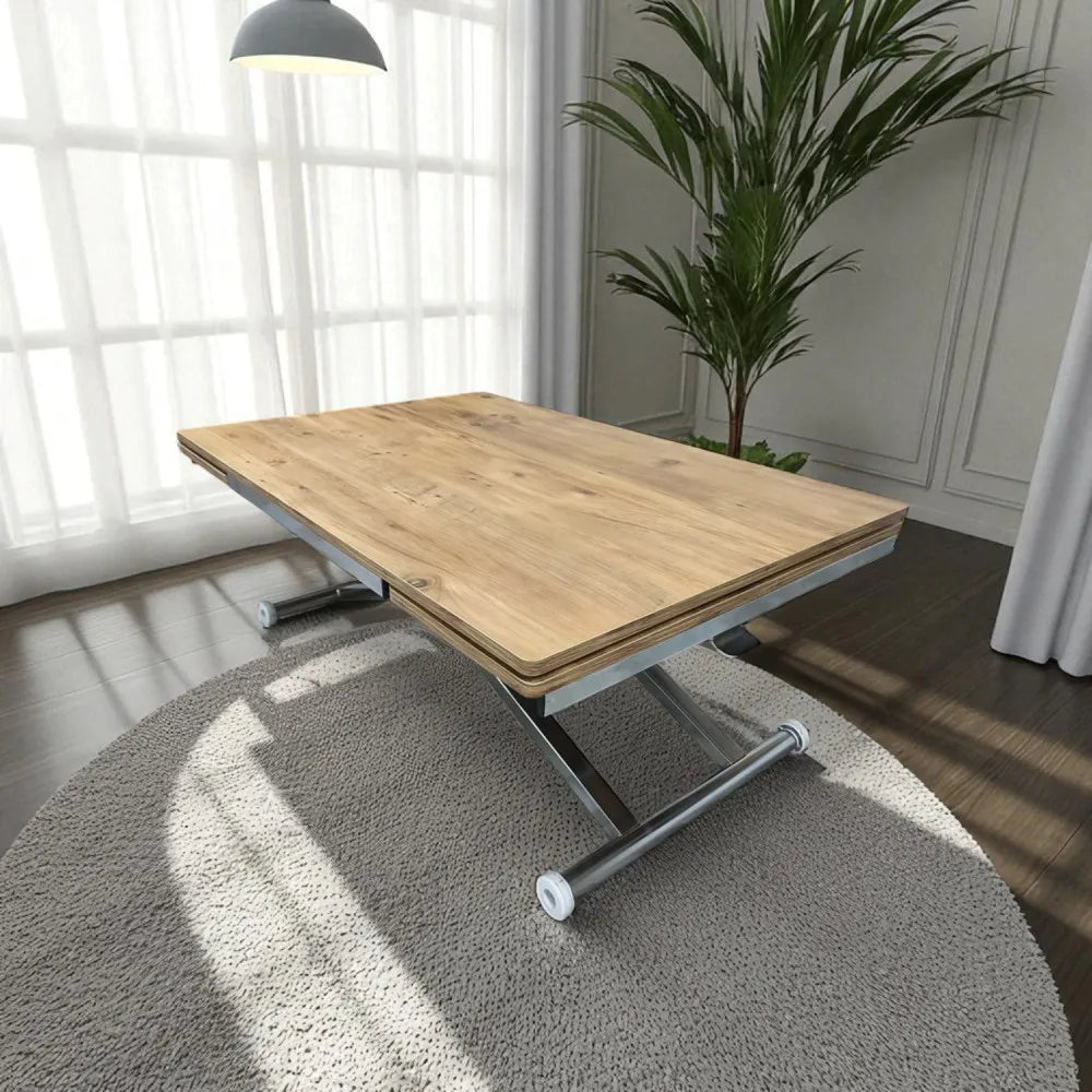 Yan Baştan Açılır Akıllı Masa Üst Mdf Efesçam Alt Ayak Krom Kaplama