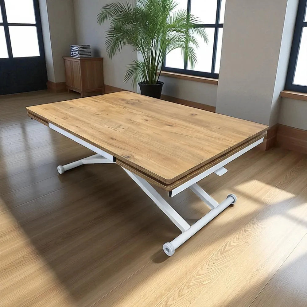 Yan Baştan Açılır Akıllı Masa Üst Mdf Efesçam Alt Ayak Beyaz