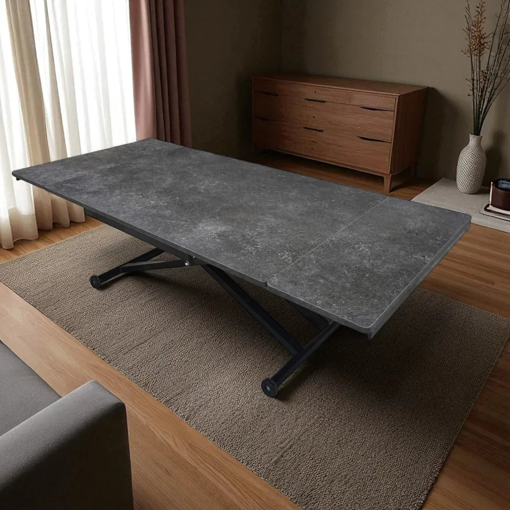 Yan Baştan Açılır Akıllı Masa Üst Mdf Kartal Alt Ayak Siyah Renk