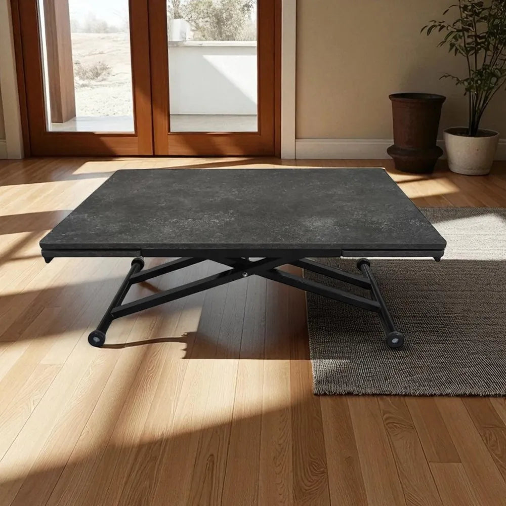 Yan Baştan Açılır Akıllı Masa Üst Mdf Kartal Alt Ayak Siyah Renk