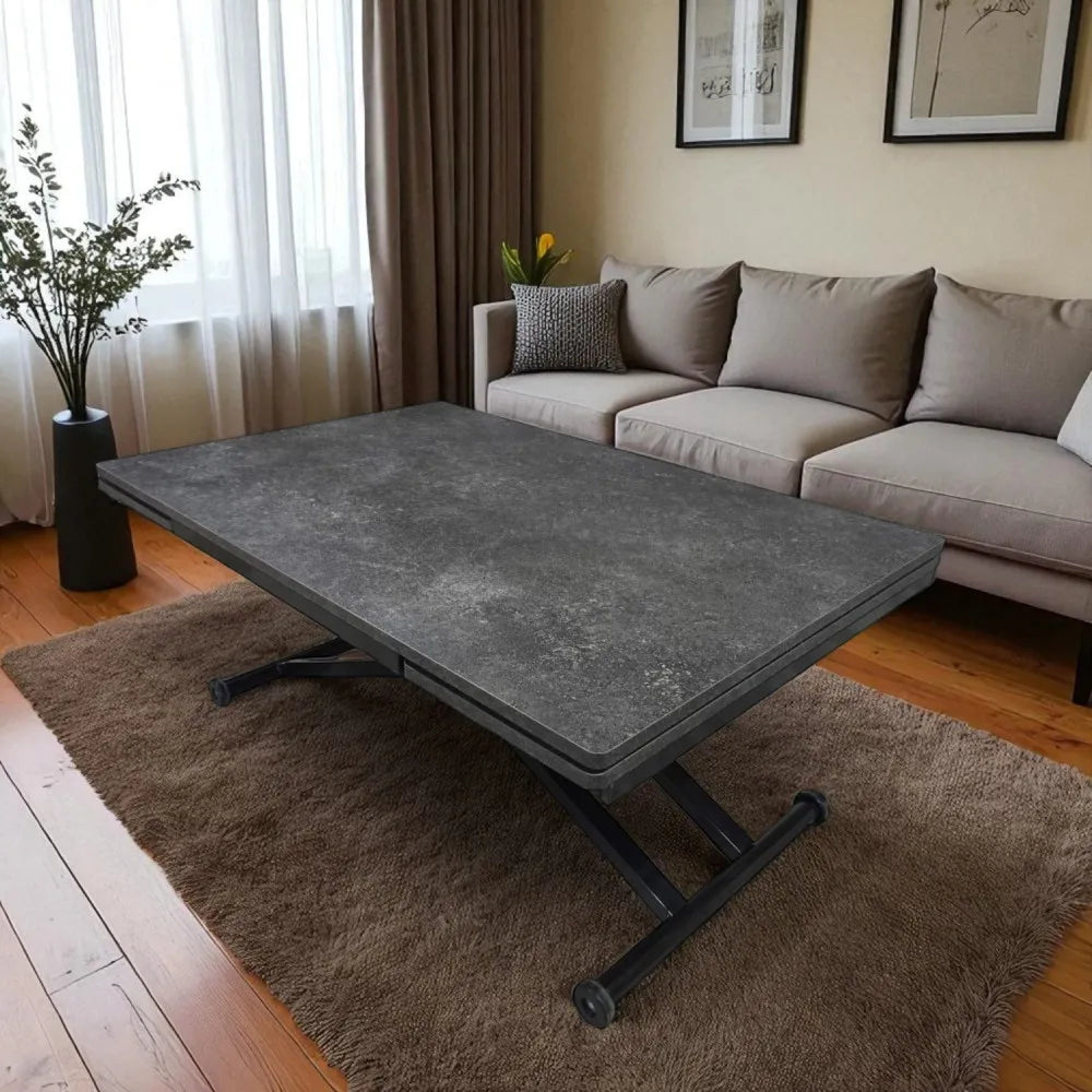 Yan Baştan Açılır Akıllı Masa Üst Mdf Kartal Alt Ayak Siyah Renk