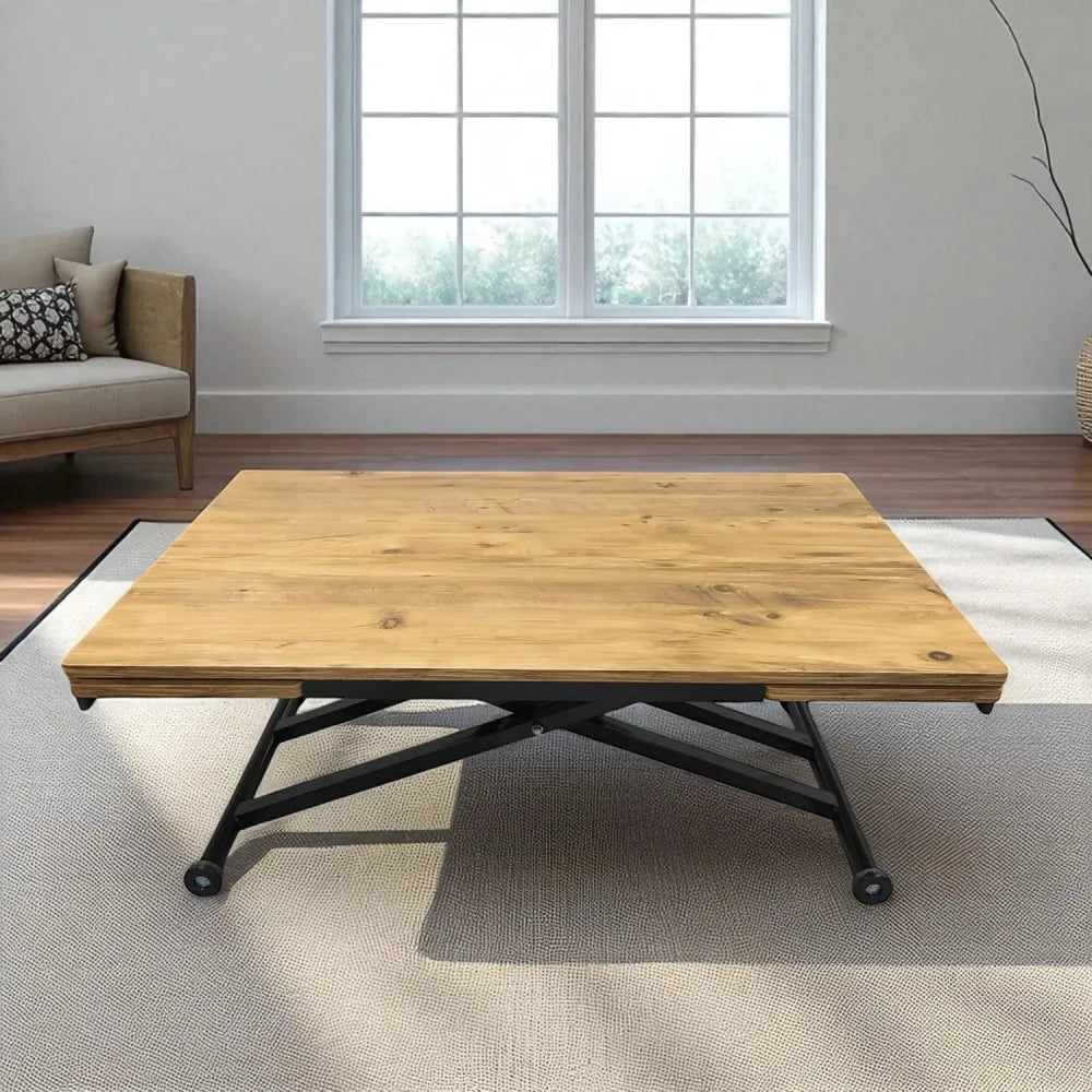 Yan Baştan Açılır Akıllı Masa Üst Mdf EfesÇam Alt Ayak Siyah Renk