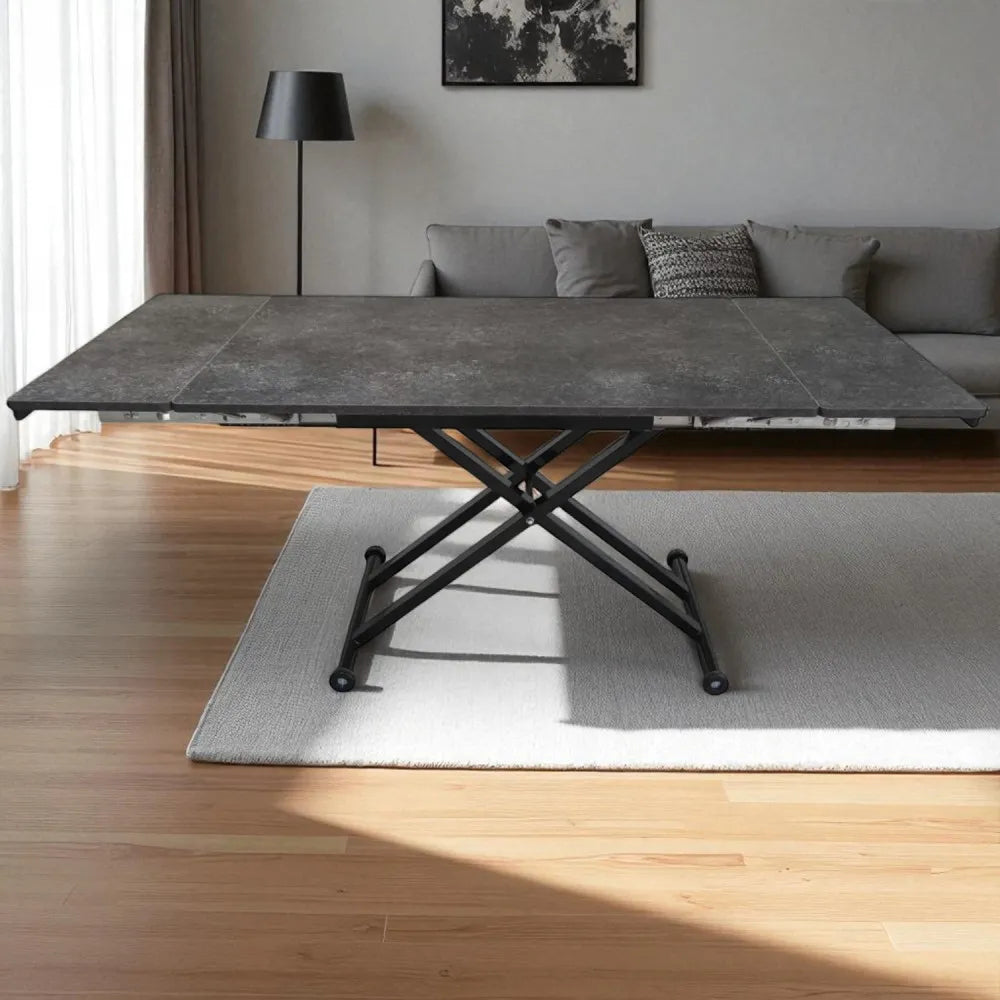 Yan Baştan Açılır Akıllı Masa Üst Mdf Kartal Alt Ayak Siyah Renk