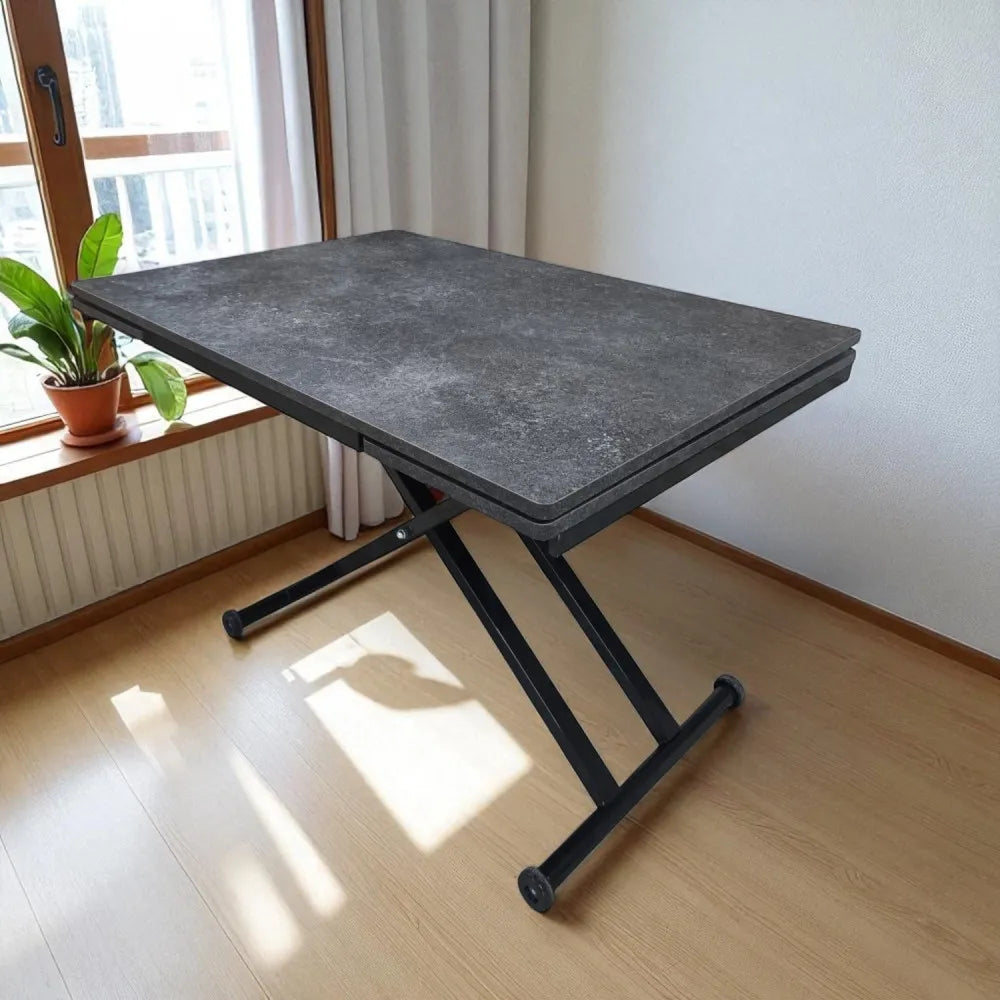 Yan Baştan Açılır Akıllı Masa Üst Mdf Kartal Alt Ayak Siyah Renk