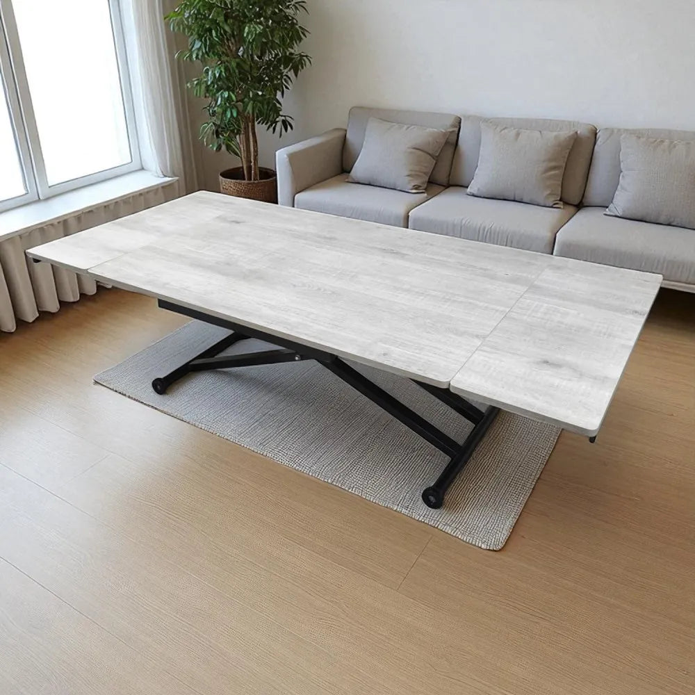 Yan Baştan Açılır Akıllı Masa Üst Mdf Lizbon Alt Ayak Siyah Renk