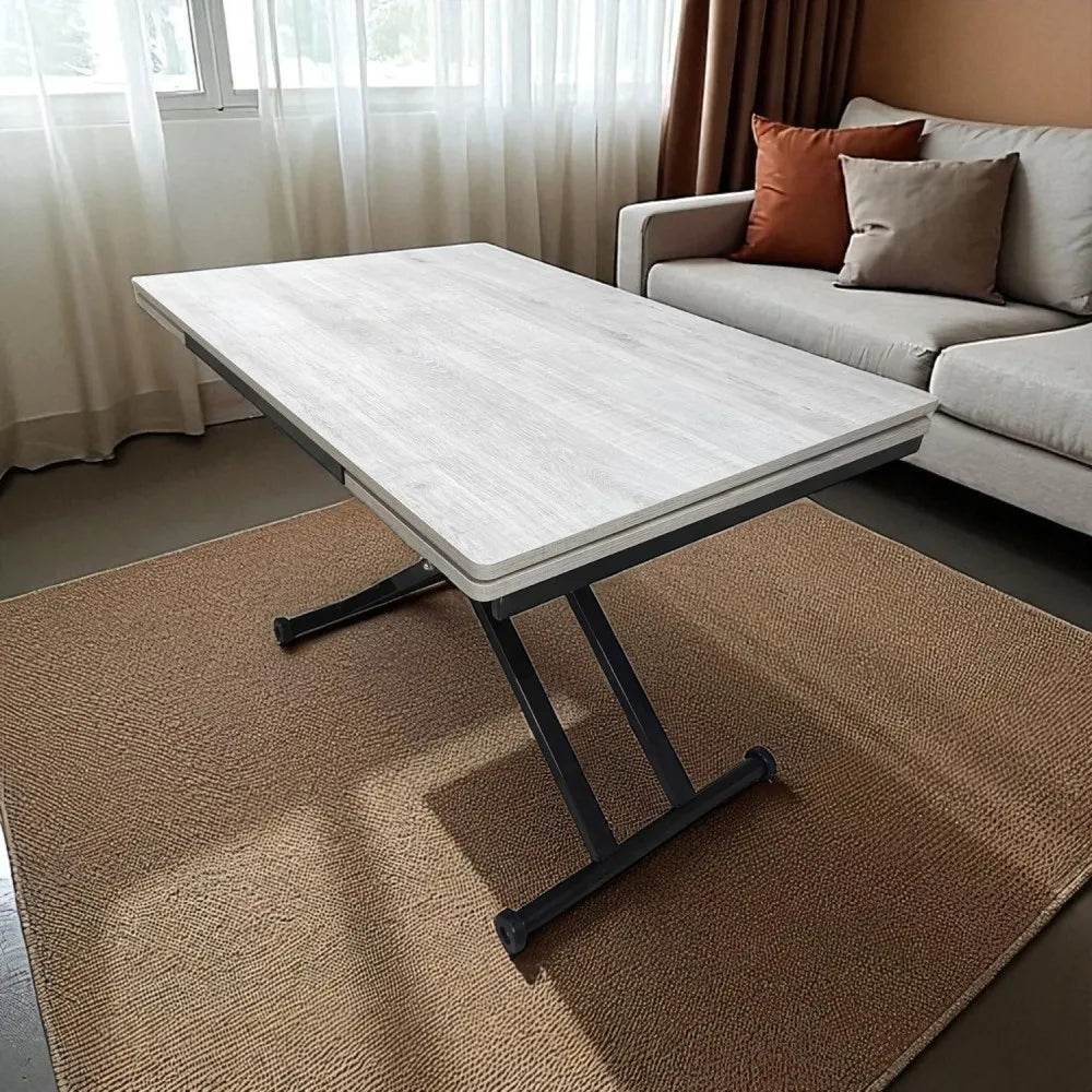 Yan Baştan Açılır Akıllı Masa Üst Mdf Lizbon Alt Ayak Siyah Renk