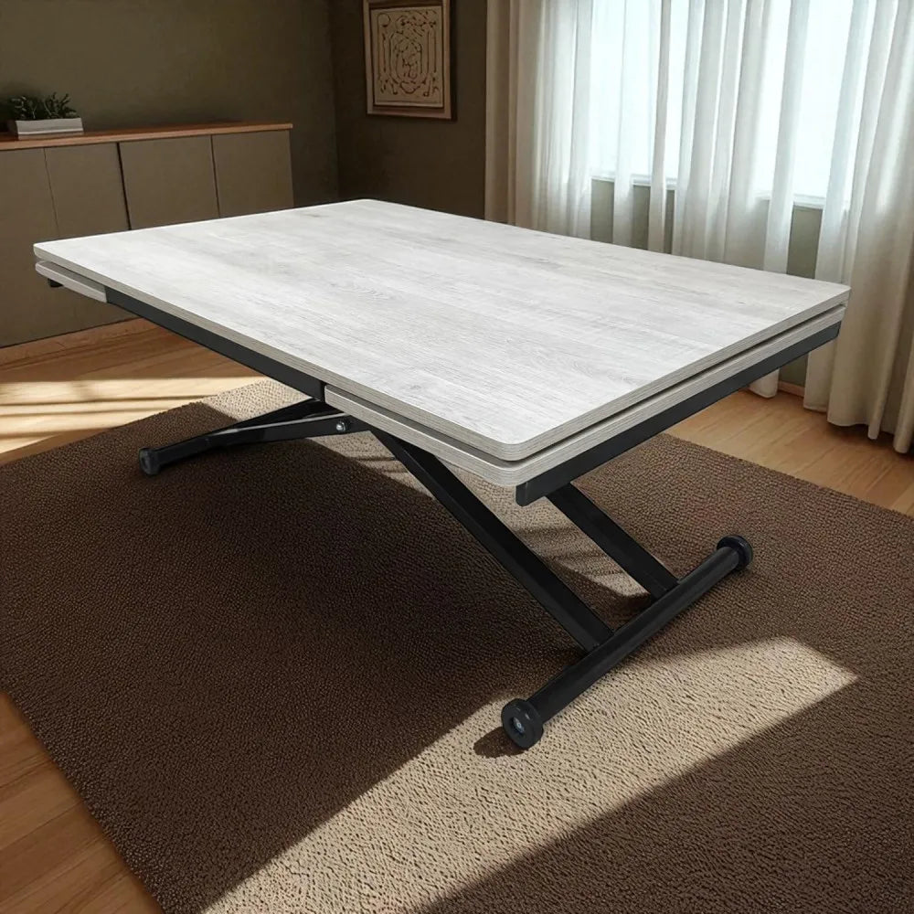 Yan Baştan Açılır Akıllı Masa Üst Mdf Lizbon Alt Ayak Siyah Renk