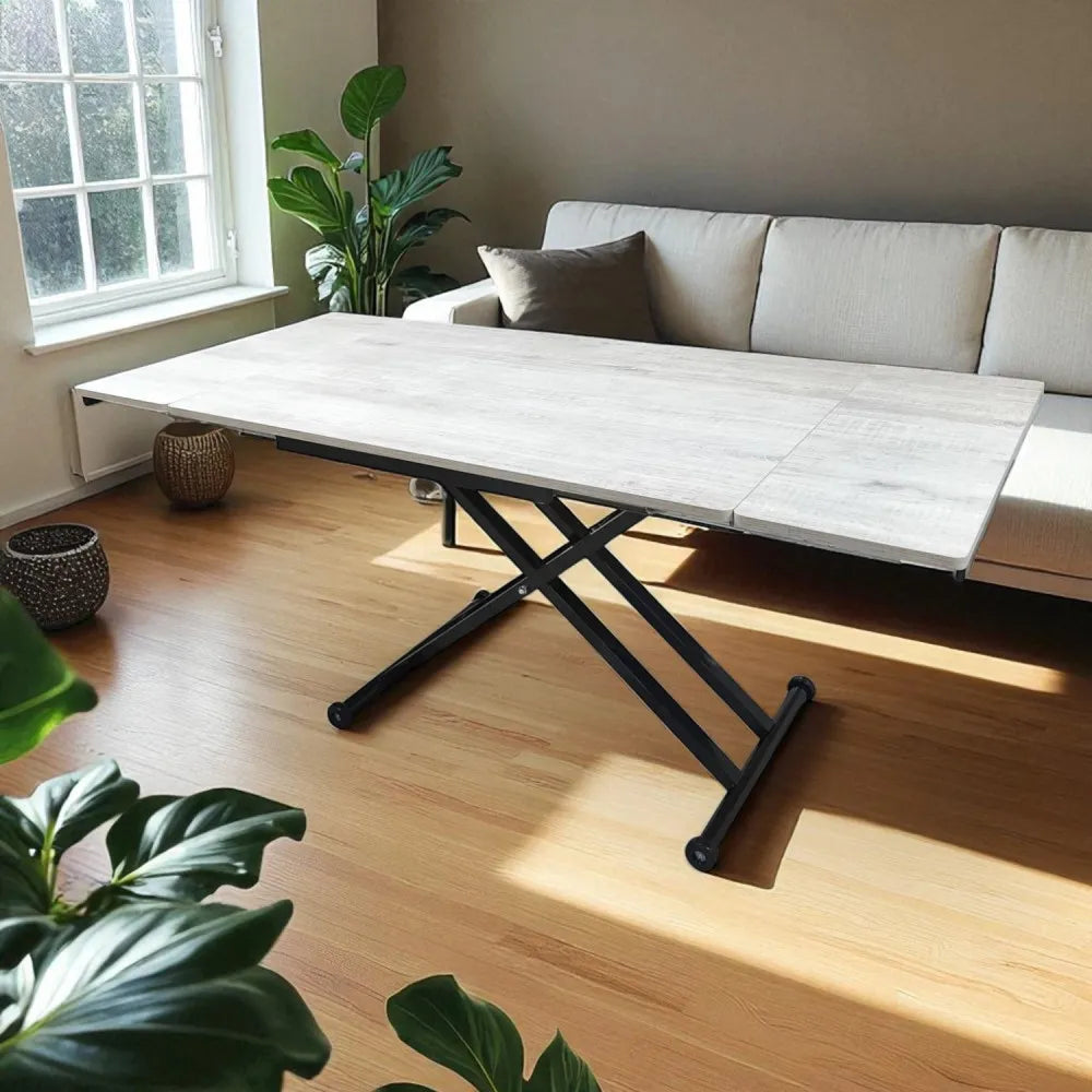 Yan Baştan Açılır Akıllı Masa Üst Mdf Lizbon Alt Ayak Siyah Renk