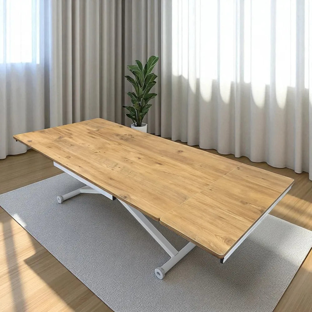 Yan Baştan Açılır Akıllı Masa Üst Mdf Efesçam Alt Ayak Beyaz