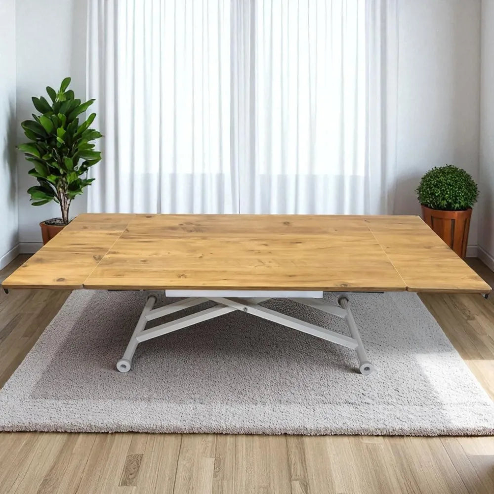 Yan Baştan Açılır Akıllı Masa Üst Mdf Efesçam Alt Ayak Beyaz